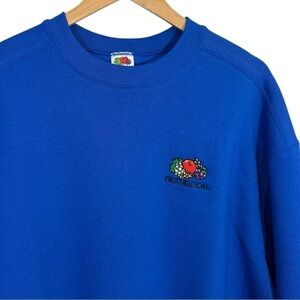 Fruit of the Loom Heavy Crewneck Sweatshirt Mens XL Royal Blue Embroidered NWOT